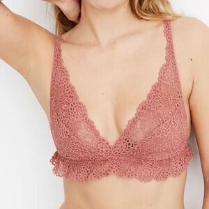 Madewell Floral Lace Bralette in Warm Tan